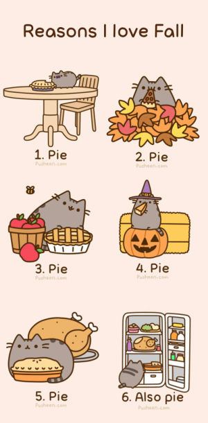 pusheen,fall,pie,halloween,autumn,food,seasons,categoryimage,cartoons comics