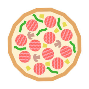 pizza,circle,eemil friman,around,transparent,food,delicious,low poly,memmil