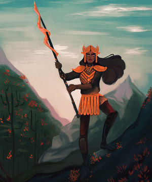 illustration,warrior,art,artist on tumblr,im not really entirely happy with it but i wont have time to make it better