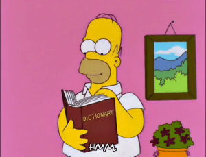 dictionary,reading,studying,thinking,hmm,nod,10x22,episode 22,homer simpson,season 10,looking up information