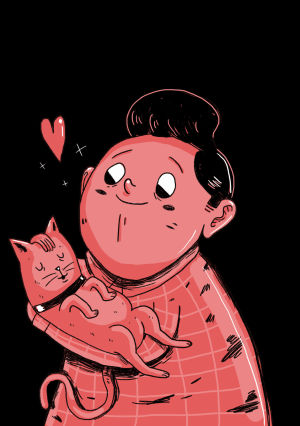 illustration,heart,drawing,love,cat,red,shirt
