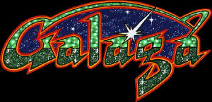 galaga,logo,video games,classic,video game,sparkle,sparkles,glitters,space invaders