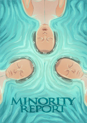 blue,movie,illustration,poster,artist on tumblr,minority report,a year of drawings,sci fi