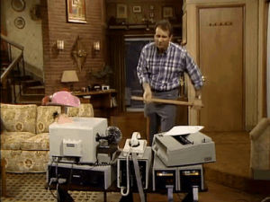 support,tv,angry,tech,technology,broken,break,married with children