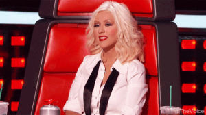 two thumbs up,christina aguilera,tv,television,nbc,the voice,christina is prepping for vlog as a,not just one thumb up