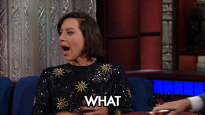 aubrey plaza,angry,what,stephen colbert,yelling,cbs,late show,what do you want