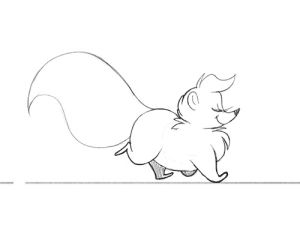 trot,skunk,animation,doodle,her tail is choppy but whatevs
