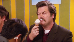 ice cream,parks and recreation,eating,eat,parks and rec,ron swanson,nick offerman,two parties,homemade goods,lol i could watch this forever