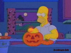 jack o lantern,halloween,fire,homer simpson,burn,treehouse of horror,pumpkin,simpsons