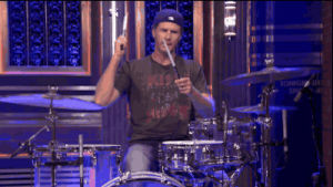 television,jimmy fallon,fallontonight,male,nbc,performance,will ferrell,drums,solo,ready,red hot chili peppers,the tonight show starring jimmy fallon,more cowbell,they put on matching pants one leg at a time