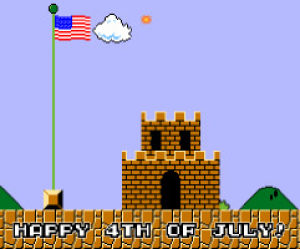 super mario bros,video games,nintendo,fireworks,fourth of july,classic games,princess is in another castle,8 bit