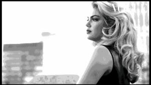 kate upton,leather,black and white,lovey,hot,blonde,movement,balcony
