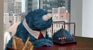 muppets,working,cookie monster,tv,office