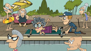 nickelodeon,the loud house,swimming,old people,nicktoons,hot,cartoons,pool