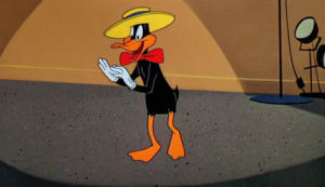 daffy duck,warner bros,happy dance,dance,cartoon,classic
