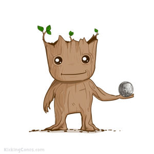 groot,illustration,guardians of the galaxy,kicking cones,old brand