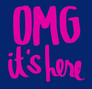 weekend,finally,it arrived,yas,friday,lol,omg,lettering,denyse mitterhofer,thank god,hot pink,no more work,omg its here