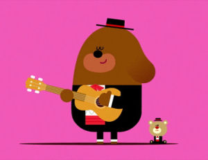 music,hey duggee,guitar,duggee,hi,happy,dog,instrument