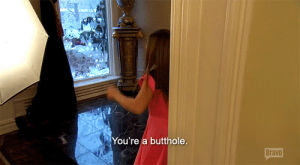 butthole,milania,angry,realitytvgifs,insult,rhonj