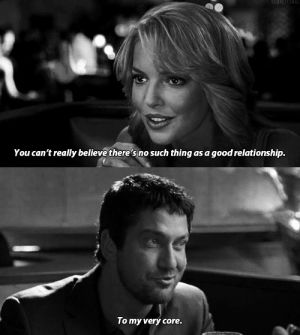 the ugly truth,gerard butler,movie,black and white,katherine heigl
