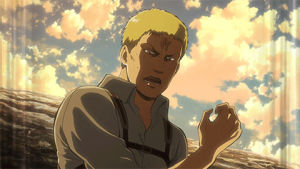 angry,attack on titan,blame,defensive,reiner