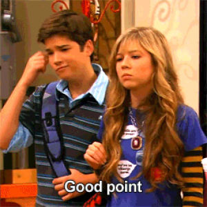 sam puckett,touche,icarly,sam,tv,agree,agreement,agreed,good point