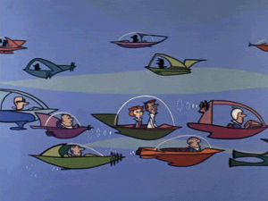hanna barbera,the jetsons,flying cars,space age,jetson,television,future,traffic,george jetson
