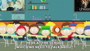 classroom,eric cartman,stan marsh,kyle broflovski,kids,mad,kenny mccormick,butters stotch,bebe stevens