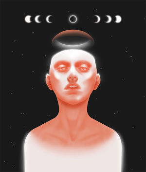 comet,person,drawing,planets,sun,eclipse,draw,art,animation,illustration,space,star,stars,planet,hara,eclipse bright comet person art digital portrait moon
