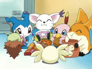 snacks,digimon,pig out,eating