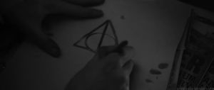 deathly hallows,deathly hallows part 1,movie,black and white,harry potter,symbol,g0na get dis tatt00000