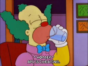water,episode 19,drink,season 13,krusty the clown,chug,13x19