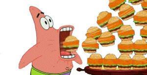 spongebob squarepants,spongebob,burger,hamburger,patrick star,burgers,transparent,patrick,impressive,overload,inhale,overeatting