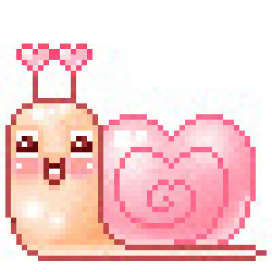kawaii,transparent,pink,heart,love,pixel,graphics,creature,snail