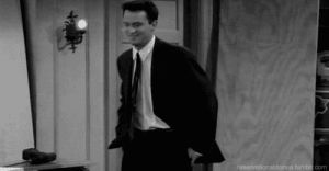 chandler,friends,falling,angry exit