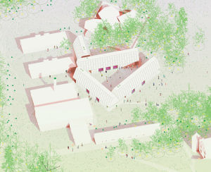 house,axonometric,school,design,illustration,drawing,architecture,isometric,mos,michael meredith,hilary sample,foreclosed,chicago architecture biennial