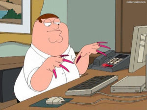 typing,customer service,long nails,family guy,call center,peter,help desk
