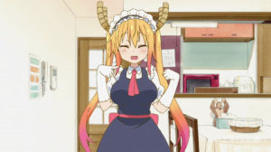 dragon maid,miss kobayashis dragon maid,thumbs up,anime