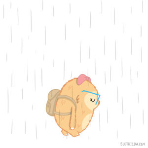 slothilda,animation,artists on tumblr,comics,sloth,rain,rainyday