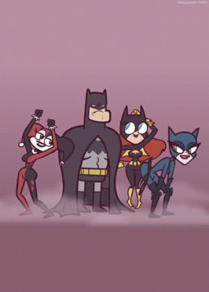 batgirl,harley quinn,batman,catwoman,party