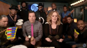 hello,music,jimmy fallon,mic,tonight show,adele,the roots,classroom instruments,its me