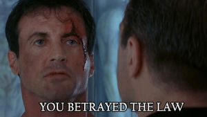 criminal,sylvester stallone,the law,reactiongifs,crime,law breaker,you betrayed the law