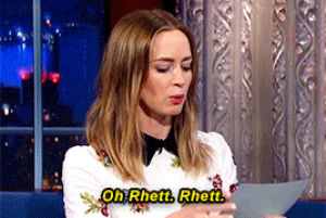 emily blunt,gone with the wind,vomit,interview,stephen colbert,late show,puke takes