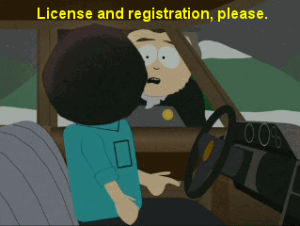 tv,cartoon,south park,driving,police,pulled over