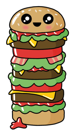 cheeseburger,kawaii,burger,artists on tumblr,food,kyle goodrich