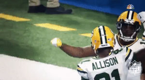 geronimo allison,football,nfl,celebration,green bay packers,packers,allison,touchdown celebration,td celebration,gb packers,davante adams,arm lock