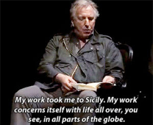 celebrities,theatre,alan rickman,zooming in and out,old time