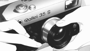 camera,monochrome,monochrome anime,black and white,anime,manga,black and white anime