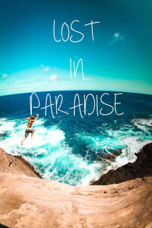 summer,paradise,ocean,cute,water,boy,jump,quote,cliff