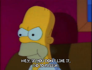 season 3,homer simpson,episode 7,angry,russia,asking,3x07,telling